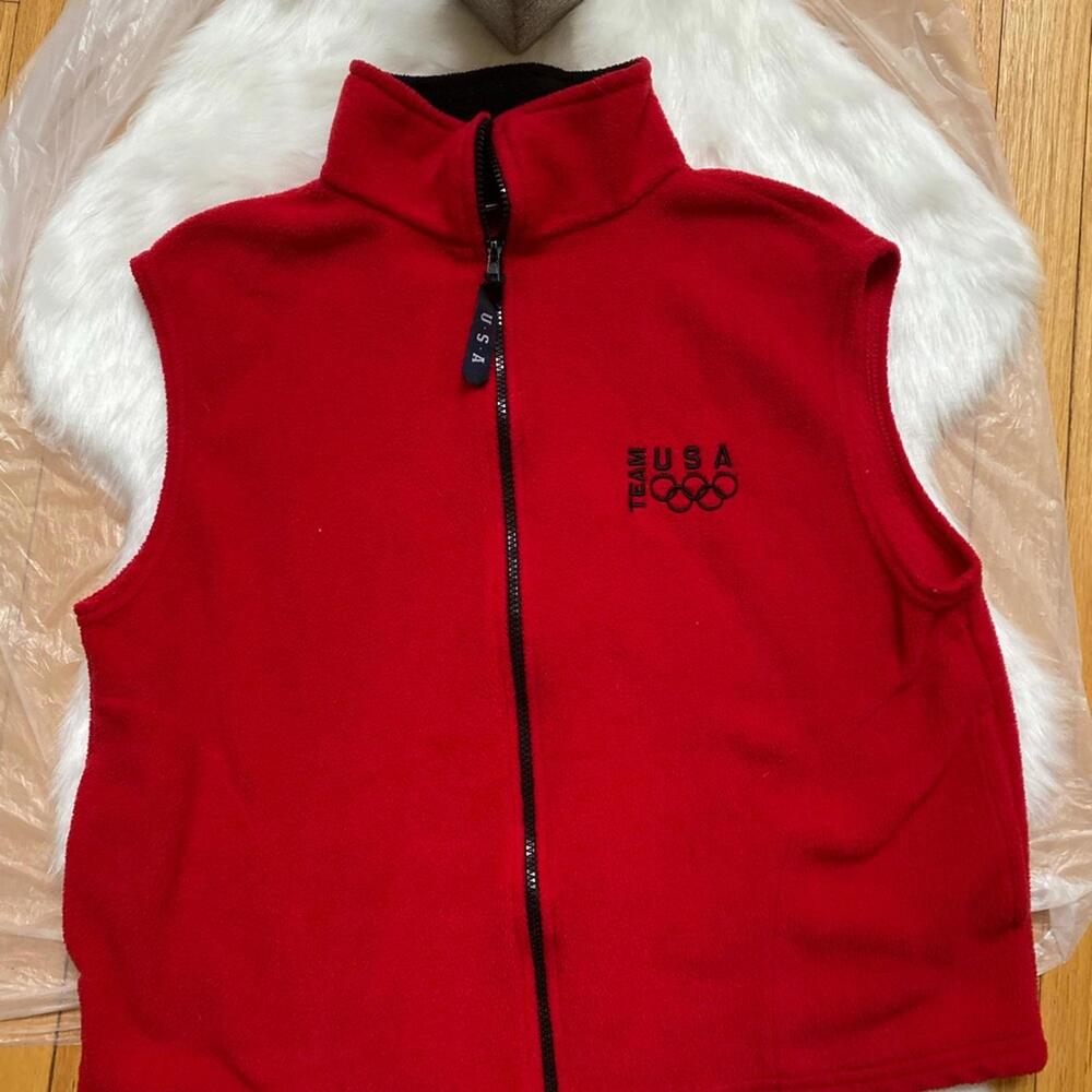 Team USA Red Fleece Vest with Olympic Logo